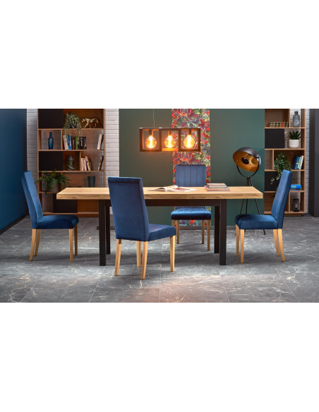 TIAGO stół rozkładany 140-220/80 blat: dąb craft, nogi: czarny (3p 1szt)