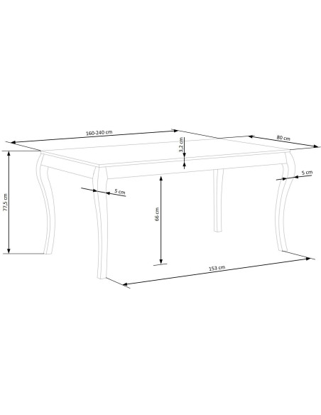 WINDSOR Stół Rozkładany 160-240cm Ciemny Dąb/Czarne - Stylowa Solidność