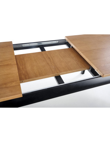 WINDSOR Stół Rozkładany 160-240cm Ciemny Dąb/Czarne - Stylowa Solidność