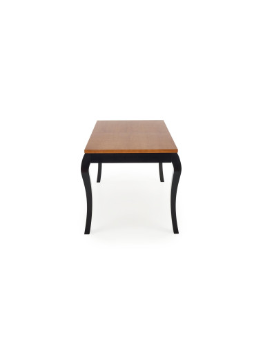 WINDSOR Stół Rozkładany 160-240cm Ciemny Dąb/Czarne - Stylowa Solidność