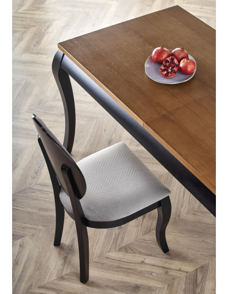 WINDSOR Stół Rozkładany 160-240cm Ciemny Dąb/Czarne - Stylowa Solidność