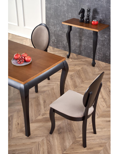WINDSOR Stół Rozkładany 160-240cm Ciemny Dąb/Czarne - Stylowa Solidność