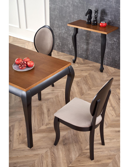 WINDSOR Stół Rozkładany 160-240cm Ciemny Dąb/Czarne - Stylowa Solidność