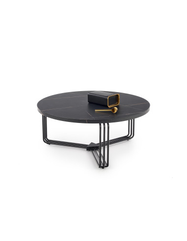 ANTICA Ława Fi 80cm Czarny Marmur/Czarny - Stylowy Akcent