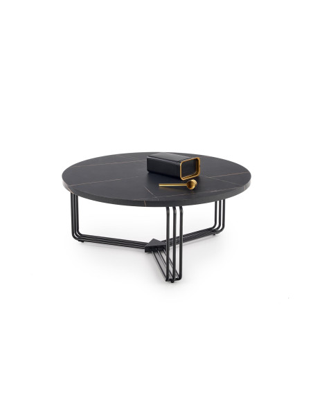 ANTICA Ława Fi 80cm Czarny Marmur/Czarny - Stylowy Akcent