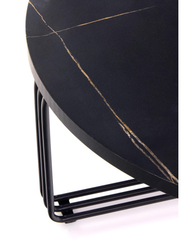 ANTICA Ława Fi 80cm Czarny Marmur/Czarny - Stylowy Akcent