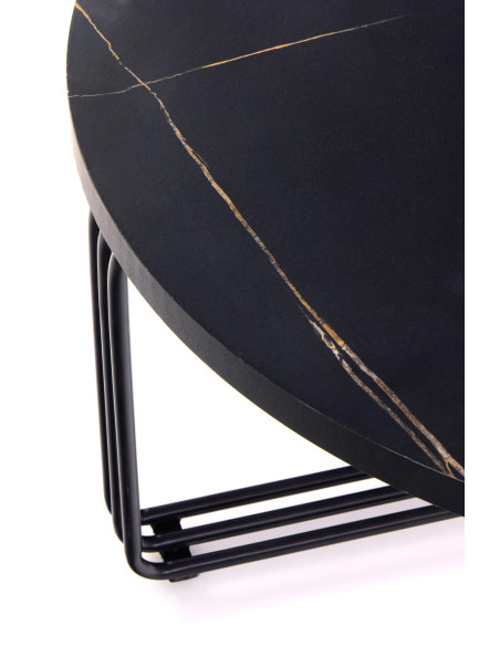 ANTICA Ława Fi 80cm Czarny Marmur/Czarny - Stylowy Akcent