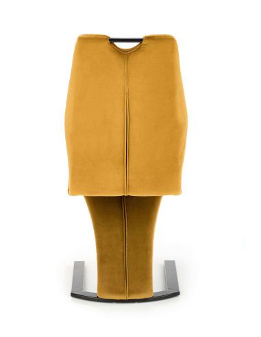 K442 Krzesło Velvet Musztardowe na Płozie z Uchwytem - Ciepło i Styl