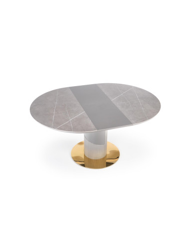 CASTANO Stół Rozkładany 120-160cm Popielaty Marmur - Luksus i Funkcjonalność