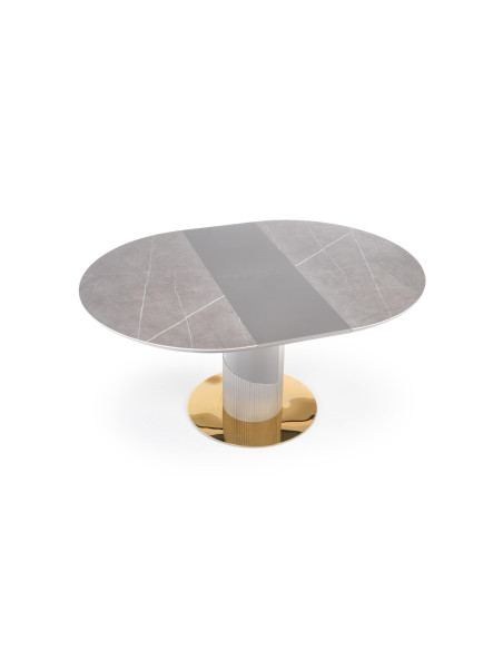 CASTANO Stół Rozkładany 120-160cm Popielaty Marmur - Luksus i Funkcjonalność