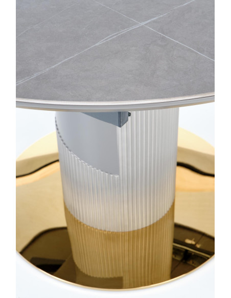 CASTANO Stół Rozkładany 120-160cm Popielaty Marmur - Luksus i Funkcjonalność