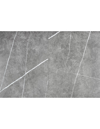 CASTANO Stół Rozkładany 120-160cm Popielaty Marmur - Luksus i Funkcjonalność