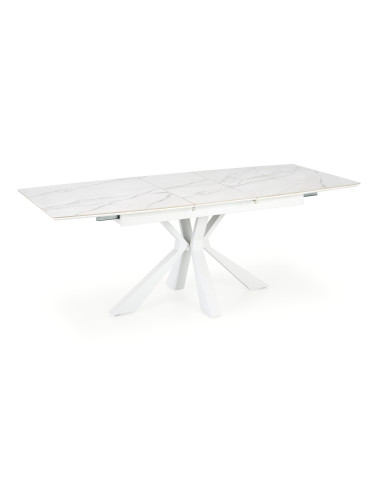 ADOLFO Stół Rozkładany 160-200cm Spiek Biały Marmur - Gustowny
