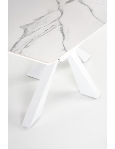 ADOLFO Stół Rozkładany 160-200cm Spiek Biały Marmur - Gustowny