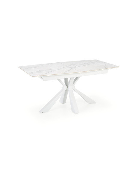 ADOLFO Stół Rozkładany 160-200cm Spiek Biały Marmur - Gustowny