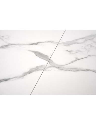 ADOLFO Stół Rozkładany 160-200cm Spiek Biały Marmur - Gustowny