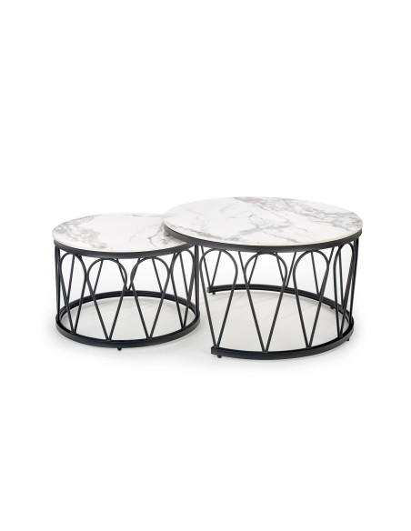 FORMOSA Zestaw 2 Ław Fi60/Fi80 Biały Marmur - Elegancja i Praktyczność