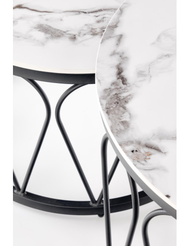 FORMOSA Zestaw 2 Ław Fi60/Fi80 Biały Marmur - Elegancja i Praktyczność