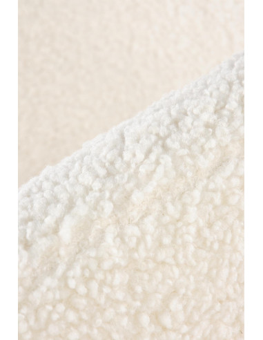 GRIFON Fotel Kremowy Kubełkowy Bouclé, Nogi Złote - Luksus i Wygoda