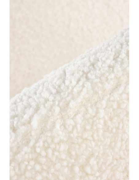 GRIFON Fotel Kremowy Kubełkowy Bouclé, Nogi Złote - Luksus i Wygoda