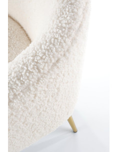 GRIFON 2 Fotel Kremowy Kubełkowy Bouclé, Drewno Naturalne - Klasa i Styl 2