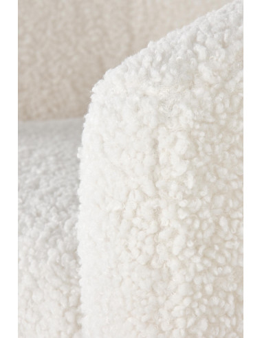 GRIFON 2 Fotel Kremowy Kubełkowy Bouclé, Drewno Naturalne - Klasa i Styl