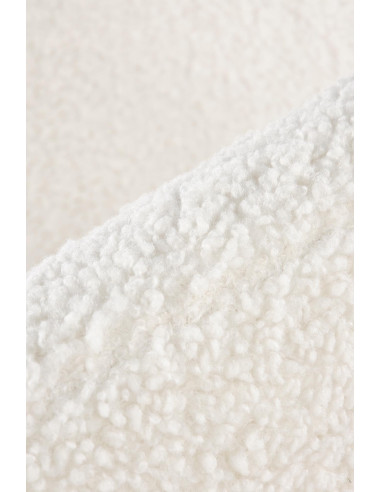 GRIFON 2 Fotel Kremowy Kubełkowy Bouclé, Drewno Naturalne - Klasa i Styl