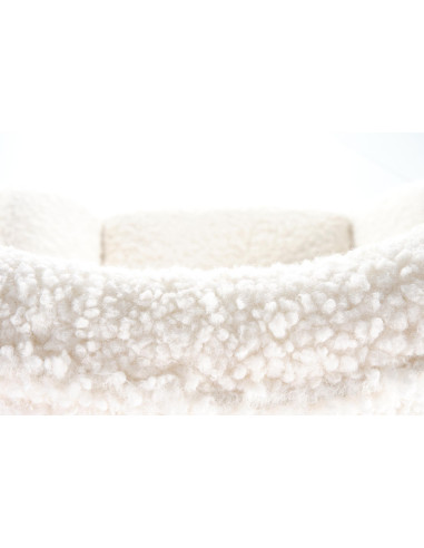 LIBERTO Fotel Bouclé Kremowy Bujany, Nogi Złote - Luksus i Elegancja