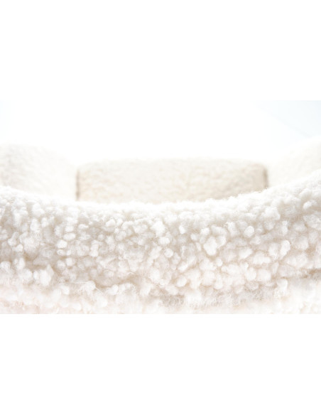 LIBERTO Fotel Bouclé Kremowy Bujany, Nogi Złote - Luksus i Elegancja