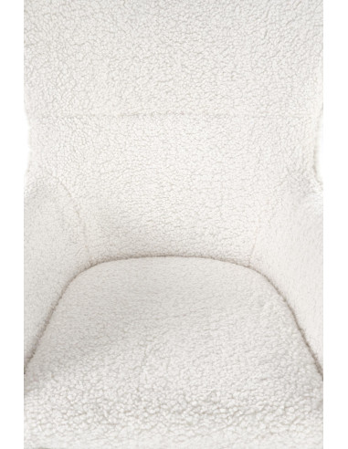 LIBERTO Fotel Bouclé Kremowy Bujany, Nogi Złote - Luksus i Elegancja