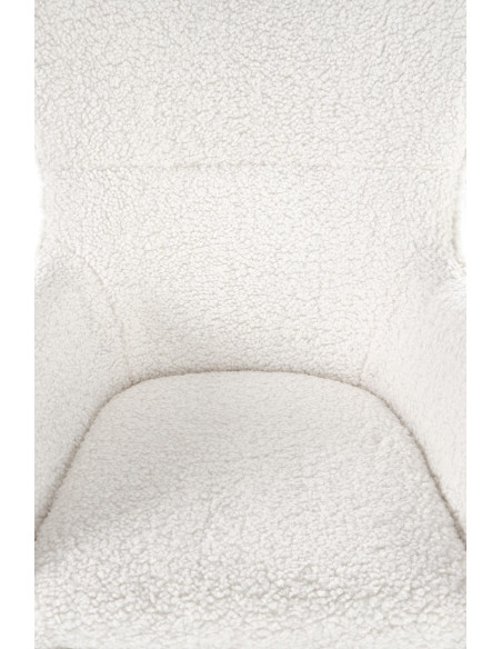 LIBERTO Fotel Bouclé Kremowy Bujany, Nogi Złote - Luksus i Elegancja