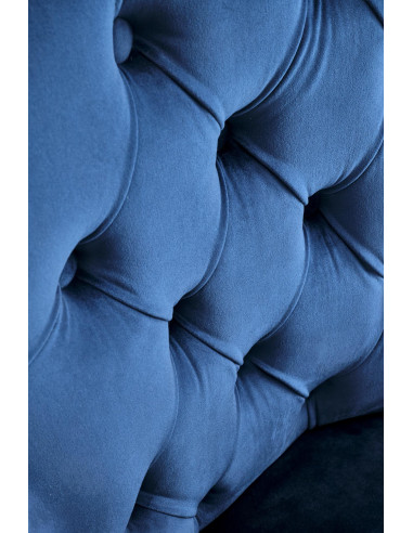 MIYA Krzesło Pikowane Velvet Granatowy, Czarne Drewniane Nogi - Styl