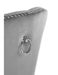 MIYA Krzesło Pikowane Velvet Popielate, Czarne Drewniane Nogi - Wygoda 2