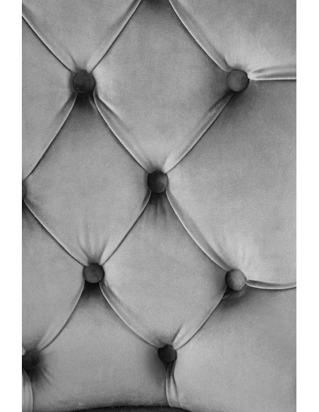 MIYA Krzesło Pikowane Velvet Popielate, Czarne Drewniane Nogi - Wygoda