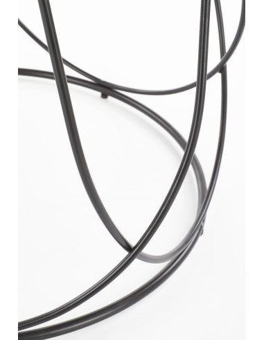 NUBIRA ława stelaż - czarny, blat - orzechowy 