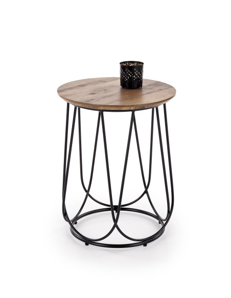 NUBIRA S ława stelaż - czarny, blat - orzechowy 