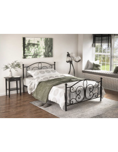 PANAMA LOZ 120x200 cm Czarne Łóżko Stalowe - Elegancja w Czarnej Odsłonie 2