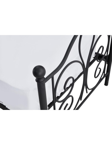 PANAMA LOZ 90x200 cm Czarne Łóżko Stalowe - Komfort w Czarnej Barwie