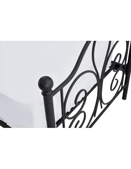 PANAMA LOZ 90x200 cm Czarne Łóżko Stalowe - Komfort w Czarnej Barwie