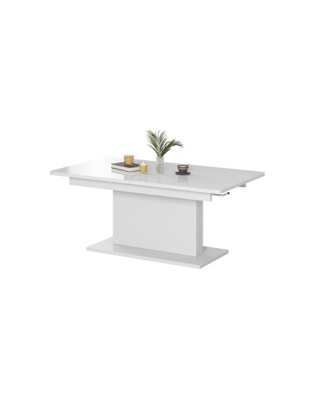 RASPUTIN Ławostół Rozkładany Biały Mat 126-167cm - Przemiana z Ławy w Stół