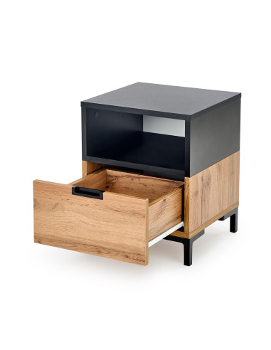 SILVIA Szafka Dąb Wotan/Czarny 40x40x52cm - Stylowy Akcent w Przestrzeni