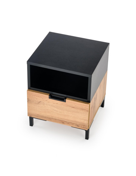 SILVIA Szafka Dąb Wotan/Czarny 40x40x52cm - Stylowy Akcent w Przestrzeni