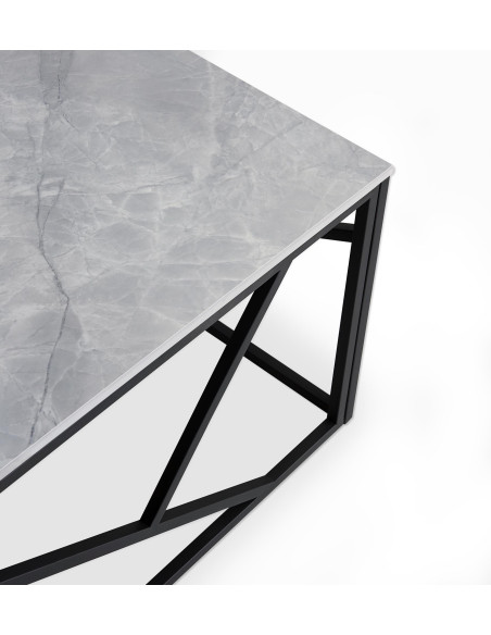 UNIVERSE Ława Popielaty Spiek Marmur 120/60/45 cm - Surowa Elegancja