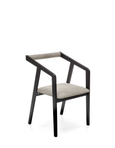 AZUL Krzesło Drewniane Czarne Tkanina Velvet Popiel - Designerski Styl