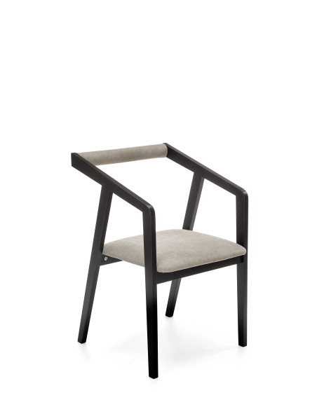 AZUL Krzesło Drewniane Czarne Tkanina Velvet Popiel - Designerski Styl