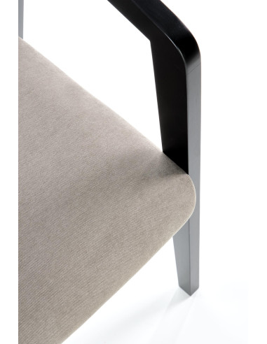 AZUL Krzesło Drewniane Czarne Tkanina Velvet Popiel - Designerski Styl