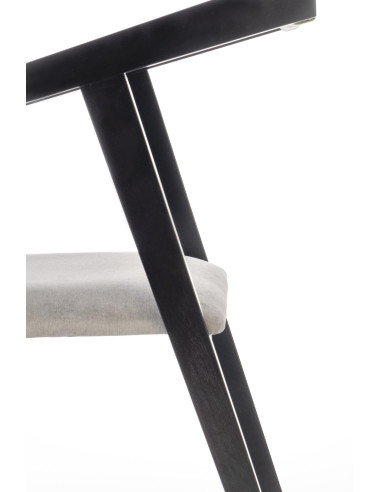 AZUL Krzesło Drewniane Czarne Tkanina Velvet Popiel - Designerski Styl