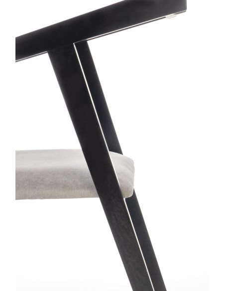 AZUL Krzesło Drewniane Czarne Tkanina Velvet Popiel - Designerski Styl