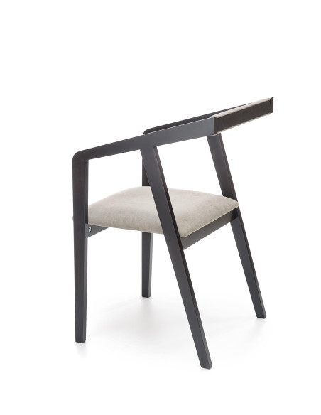 AZUL Krzesło Drewniane Czarne Tkanina Velvet Popiel - Designerski Styl