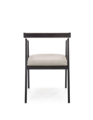 AZUL Krzesło Drewniane Czarne Tkanina Velvet Popiel - Designerski Styl